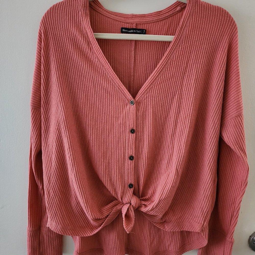 Abercrombie And Fitch Button Up Tie Front Top Siz… - image 1